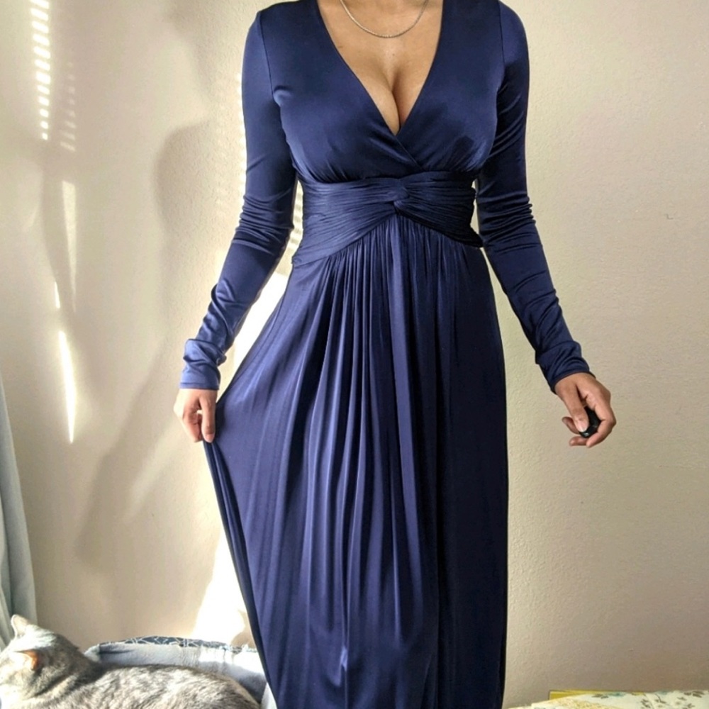 SOLD BCBGMaxAzria navy maxi formal dress